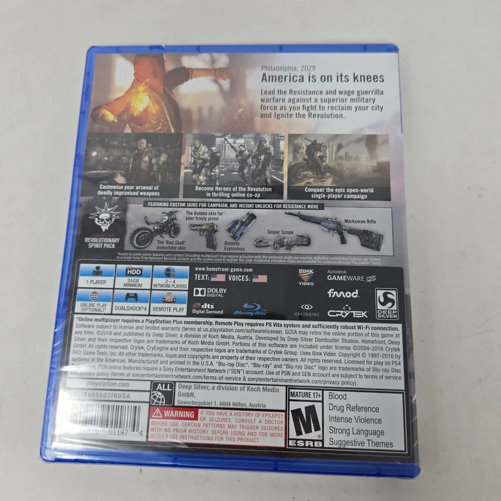 Homefront The Revolution PS4 PlayStation 4 New Sealed Revolutionary Spirit Pack‎